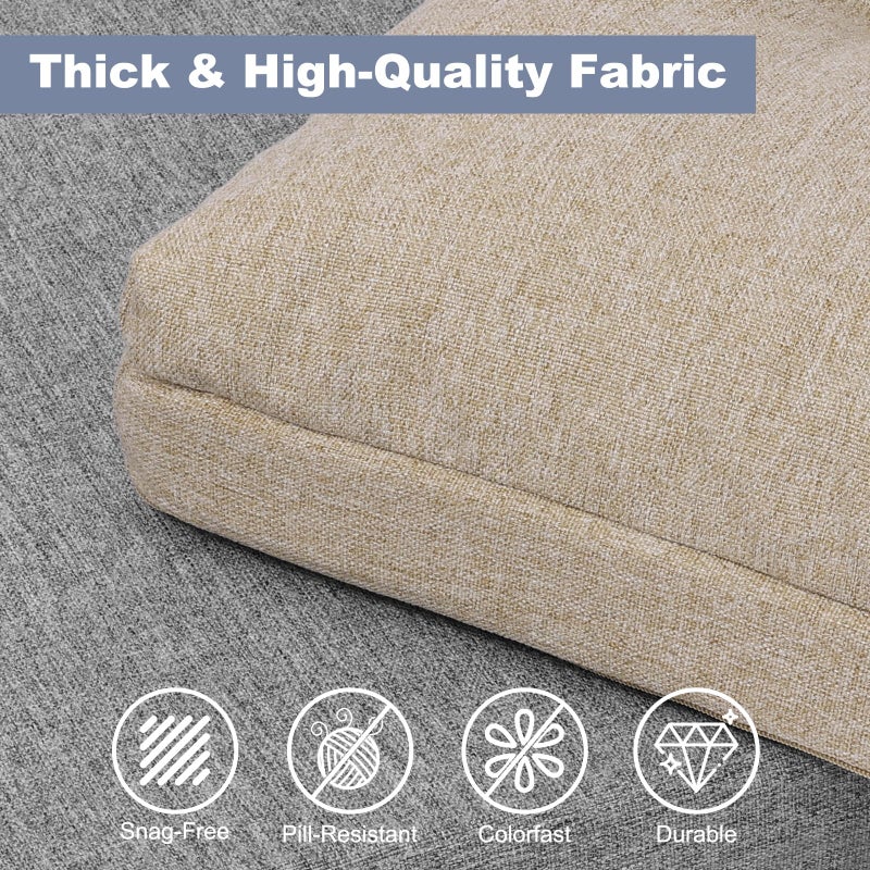 baibu 36 Inch Dual-Layer Patent Design Memory Foam Bench Cushion, Non-Slip Indoor Bench Cushion Standard Size Foam Pad with Machine Washable Cover (Beige, 36x15x3in) - Image 5